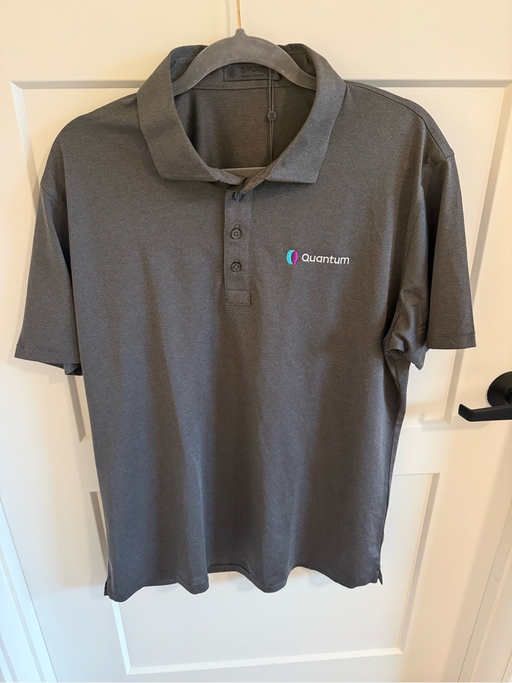 G/FORE Men’s Golf Polo Shirt Gray Quantum Logo Performance Size Large NWT
